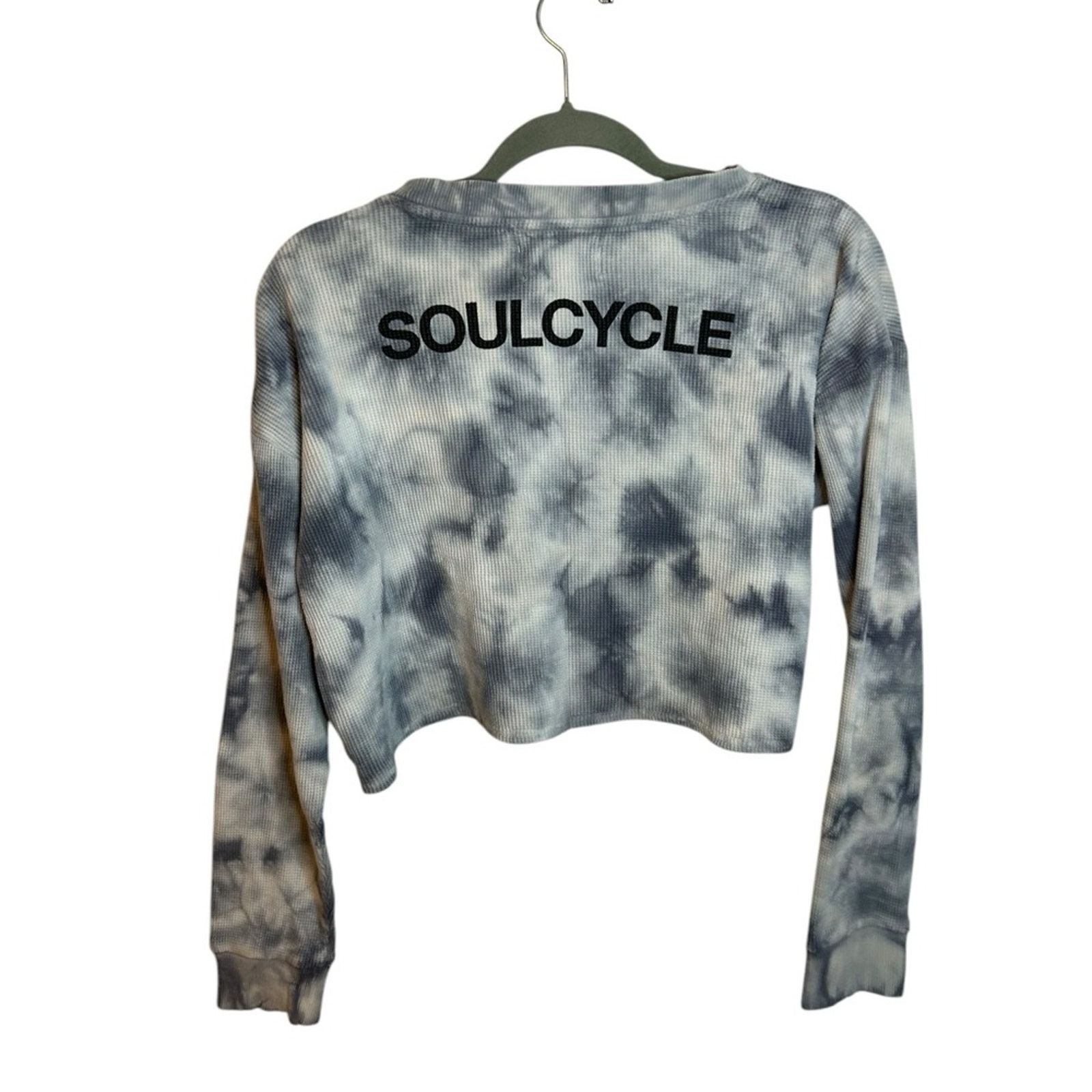 Other Soulcycle Julie Cropped Tie Dye Waffle Knit Top Size XS / US 0-2 / IT 36-38 - 2 Thumbnail
