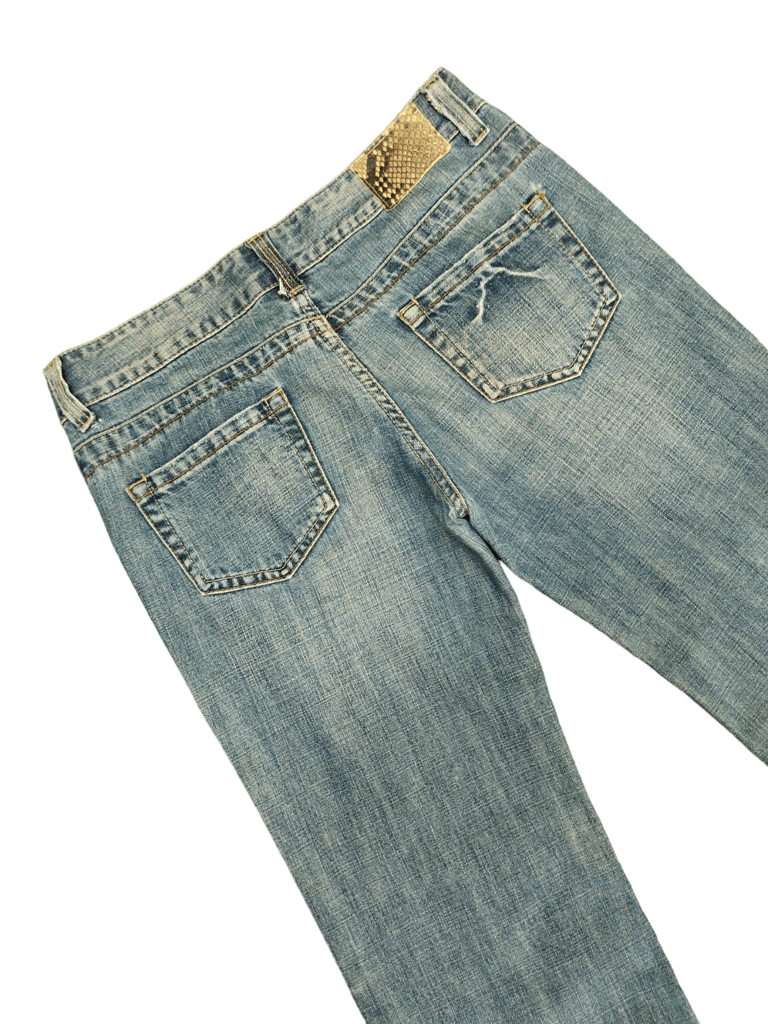 If Six Was Nine Flare Jeans Clichy Release Hem Faded Low Rise Boot Cut Size US 31 - 15 Thumbnail
