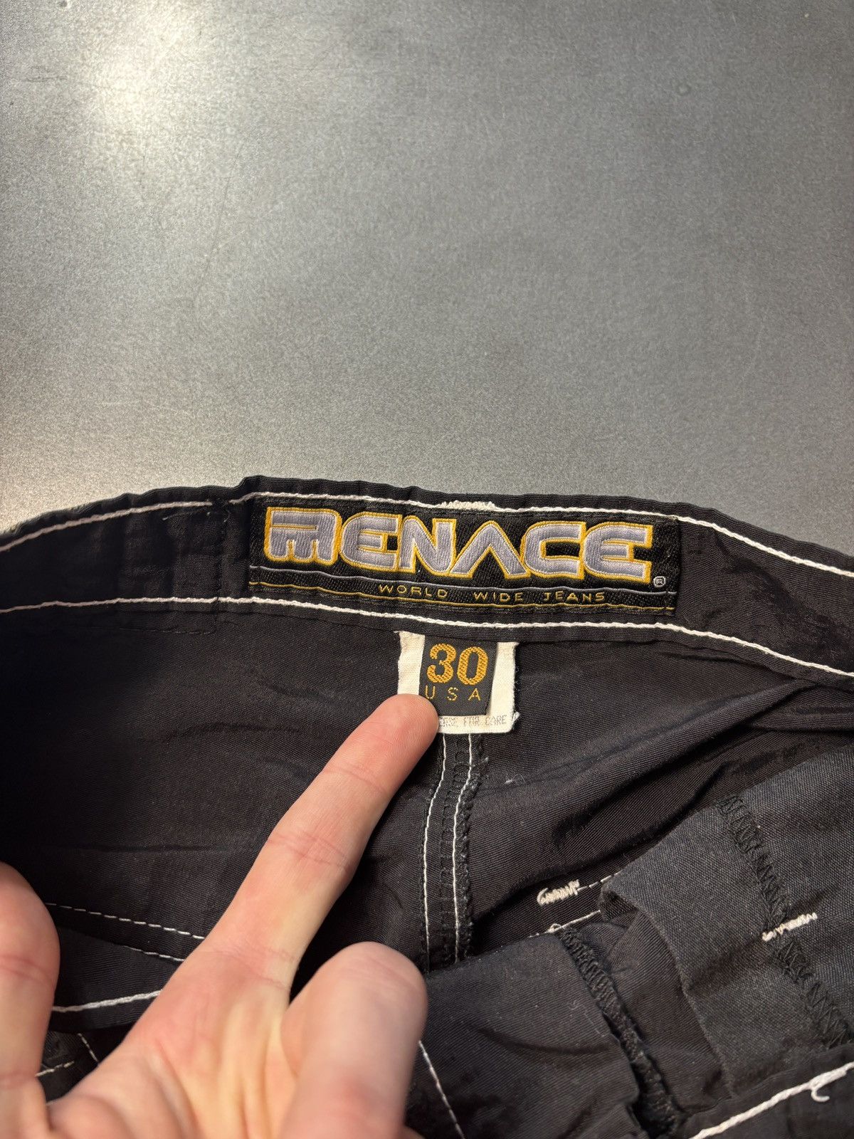 Menace × Vintage Vintage Menace Jeans Shorts 90s Nylon Raver Contrast Stitch Size US 28 / EU 44 - 7 Thumbnail