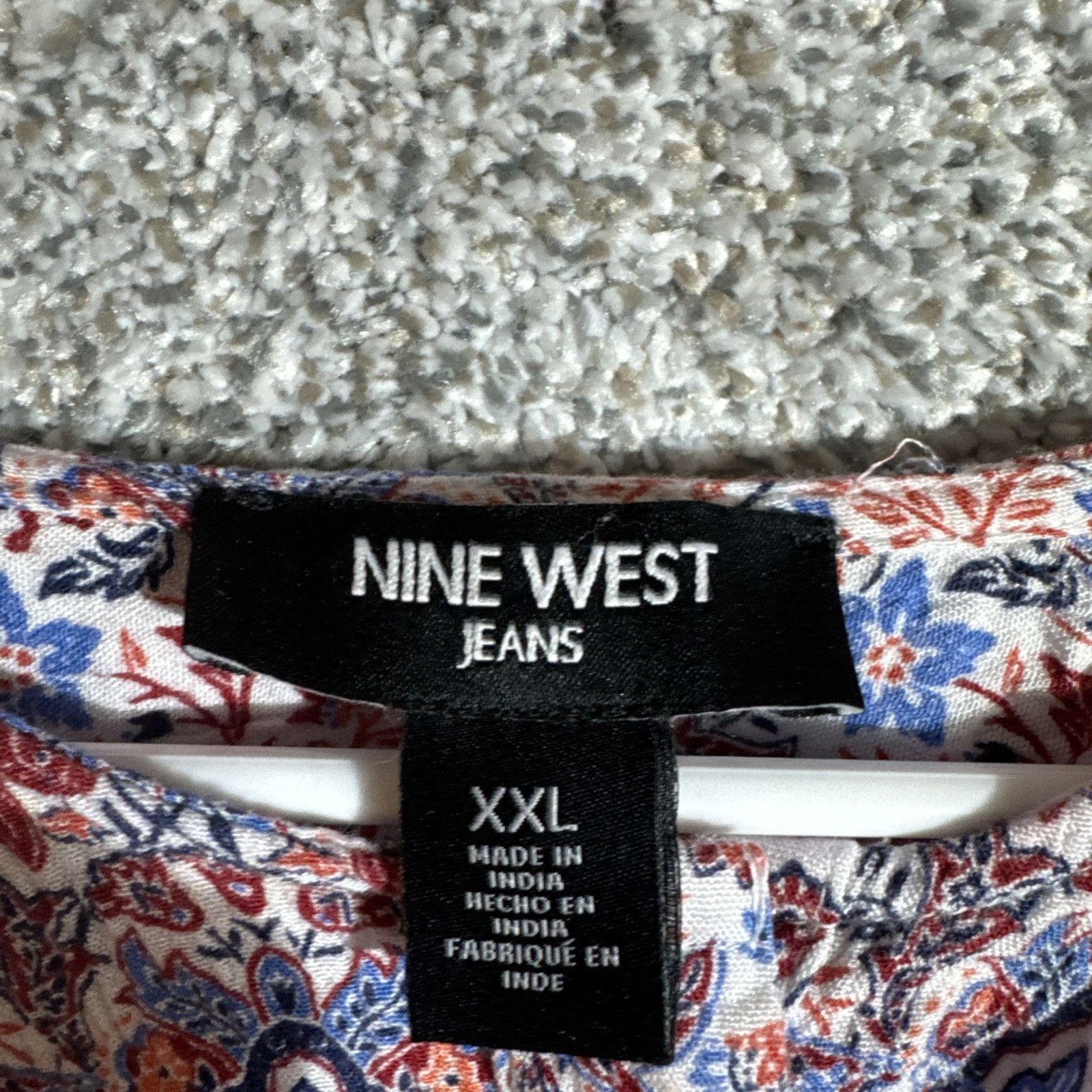 Nine West Boho Top Womens XXL Paisley Festival Chic Cottagecore Retro Size XXL / US 16-18 / IT 52-54 - 5 Thumbnail