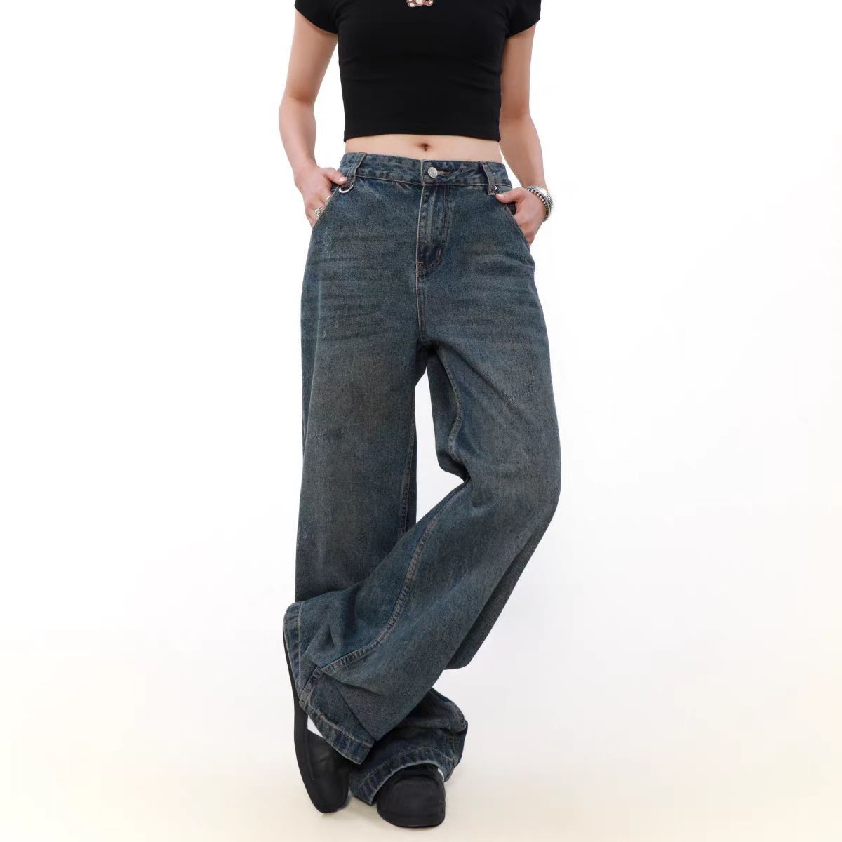 Japanese Brand × Jean Vintage washed loose casual jeans Size US 29 - 4 Thumbnail