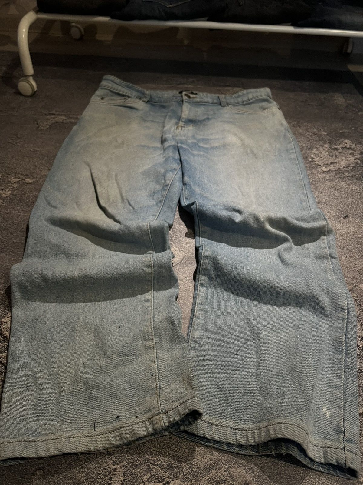 Vintage SWAG Destroyed Baggy Light Blue Vintage Jeans Size US 36 / EU 52 - 1 Thumbnail