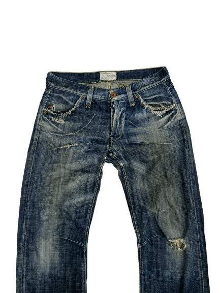Energie ENERGIE Distressed Jean's Blue Denim Fly Button Size US 33 - 3 Thumbnail