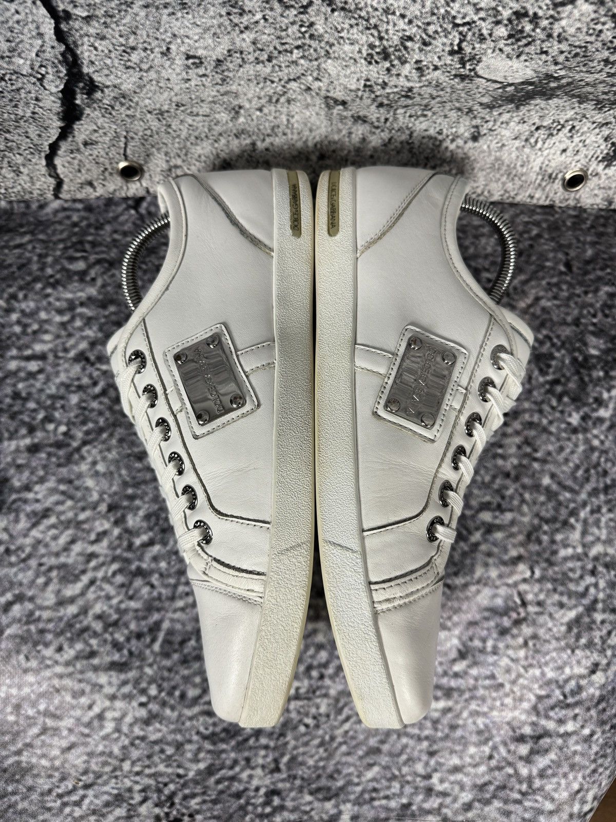 Dolce & Gabbana Men’s Dolce & Gabbana White Leather Trainers Sneakers Size 7 Size US 7 / EU 40 - 2 Thumbnail