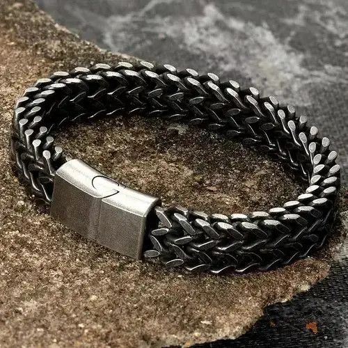 Jewelry Stainless Steel Chain Men Bracelet Punk Vintage Wristband Size ONE SIZE - 4 Thumbnail