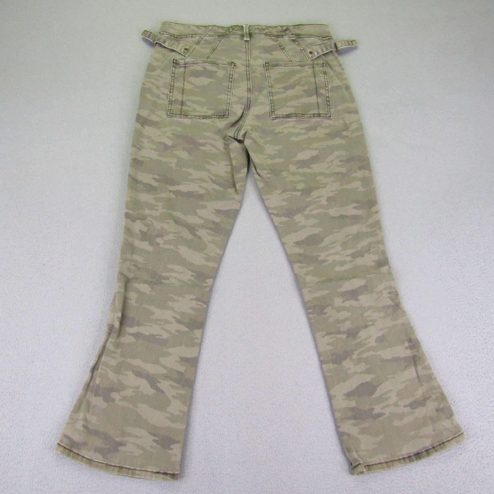 Anthropologie VINTAGE Anthropologie Women's Pants Flared Chino 26 Blue Camouflage Casual Outdoor 90s Army Style Size 26" / US 2 / IT 38 - 4 Thumbnail