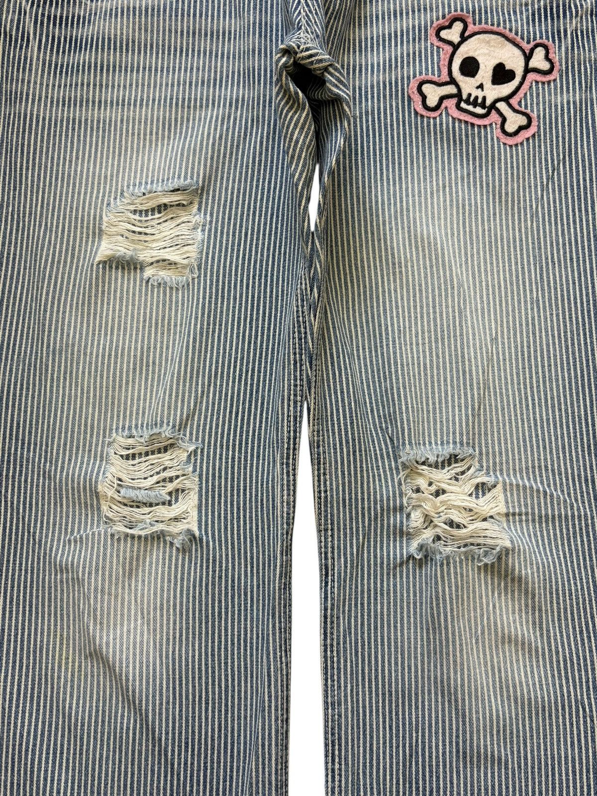 Ksubi Vintage Japanese Brand Double Waist Hickory Distress Jeans Size 32" / US 10 / IT 46 - 3 Thumbnail
