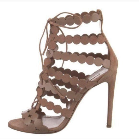 Alaia Alaia Laser Cut Suede Gladiator Heels Size US 7.5 / IT 37.5 - 6 Thumbnail
