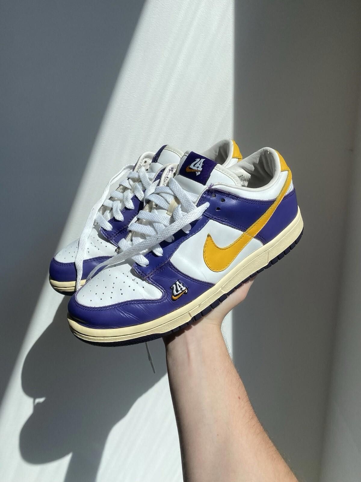 Nike 2004 Nike Dunk Low Lakers LA US7 Vintage Size US 7 / EU 40 - 1 Thumbnail