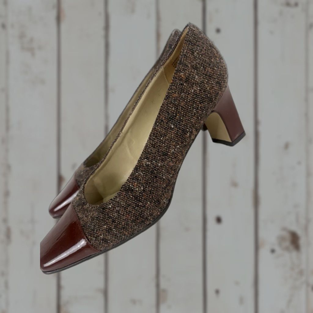 Etienne Aigner Etienne Aigner Strada Fabric Upper 2.5in Square Toe Heels Womens Size 6M Spain Size US 6 / IT 36 - 1 Thumbnail