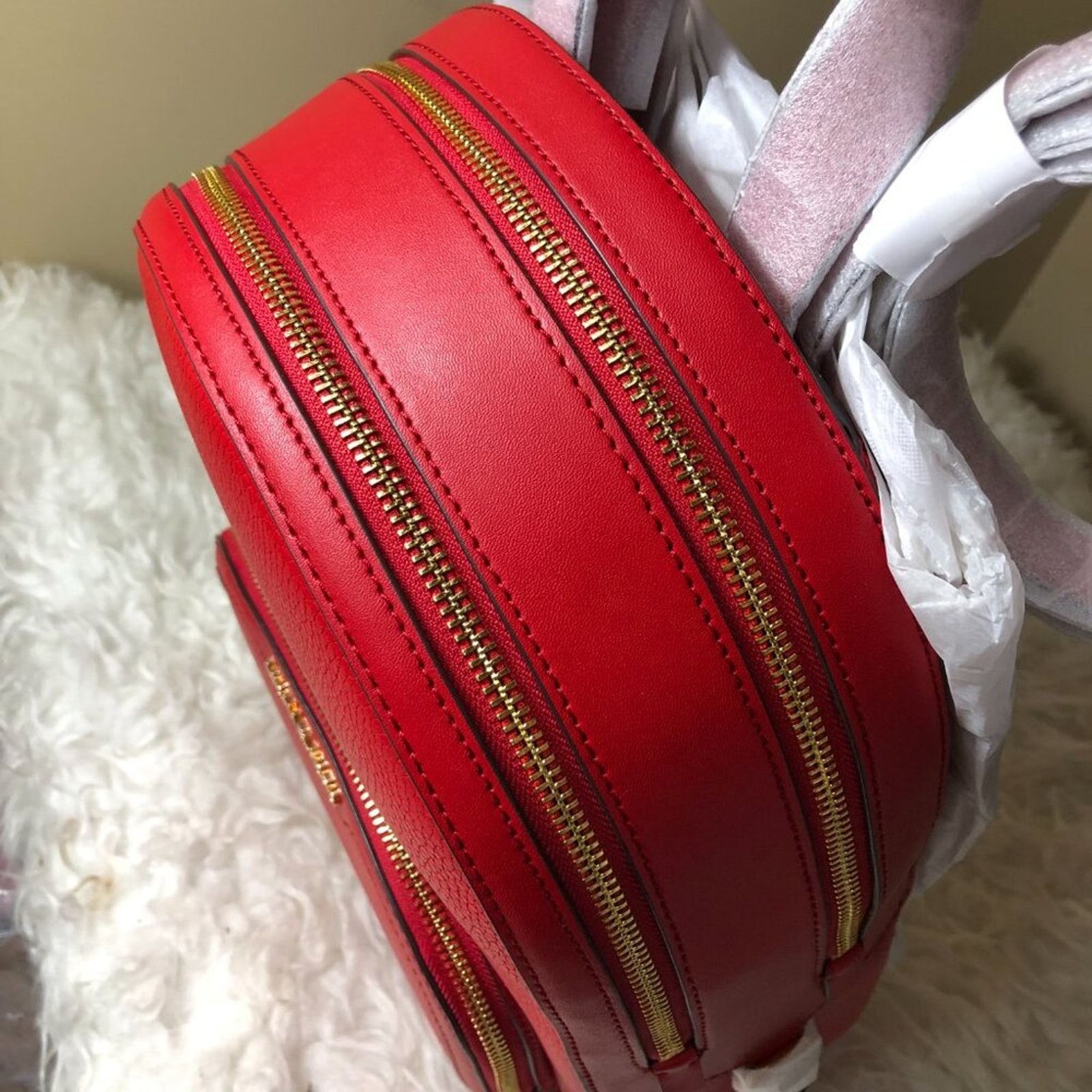 Michael Kors New Michael Kors Jaycee Medium Backpack Bright Red/Gold Size ONE SIZE - 5 Thumbnail