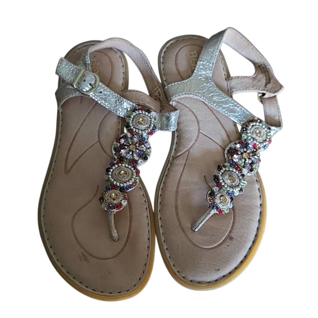 Born Born Women's Size 7 Gold Metallic Bejeweled Sandals Size US 7 / IT 37 - 3 Thumbnail