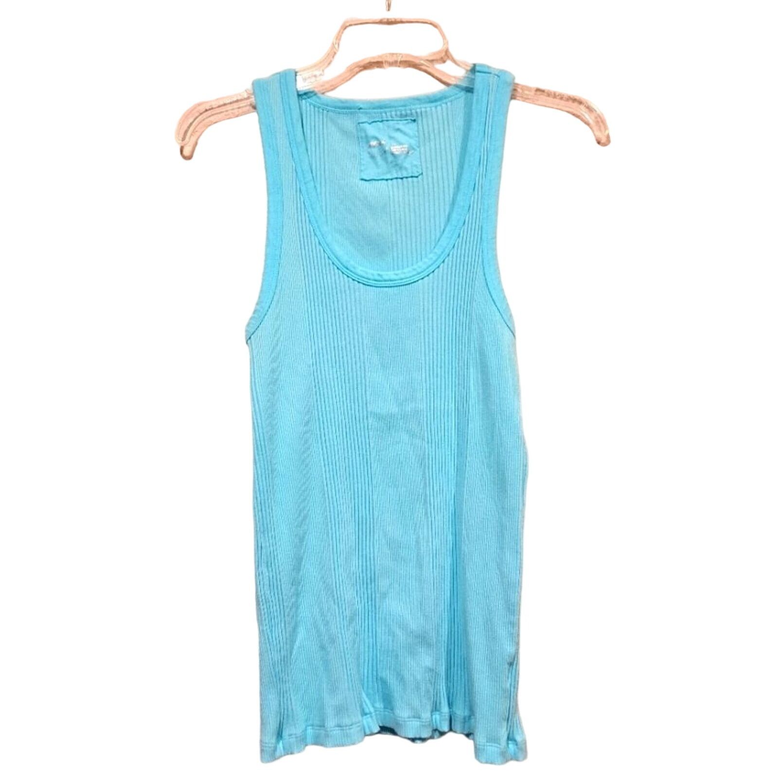 American Eagle Outfitters Aerie light blue ribbed tank top sleeveless women's sz Large Size L / US 10 / IT 46 - 1 Thumbnail