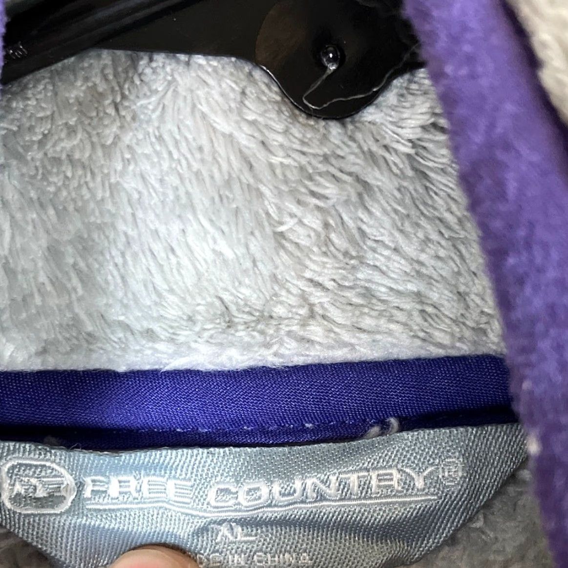 Free Country Free Country Womens Jacket Gray Purple Plush Fleece Pullover Snaps XL - Casual Winter Outerwear Size XL / US 12-14 / IT 48-50 - 6 Thumbnail