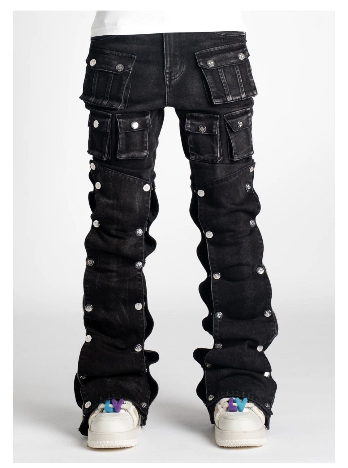 Designer Guapi iron grey stacked denim | Grailed