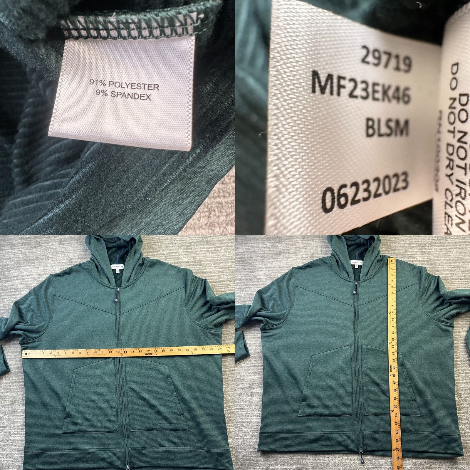 Peter Millar Peter Millar Hoodie Mens 2XL Green Beaumont Performance Golf Crown Sport Hooded Full Zip Ski Sports Mens Size US XXL / EU 58 / 5 - 8 Thumbnail