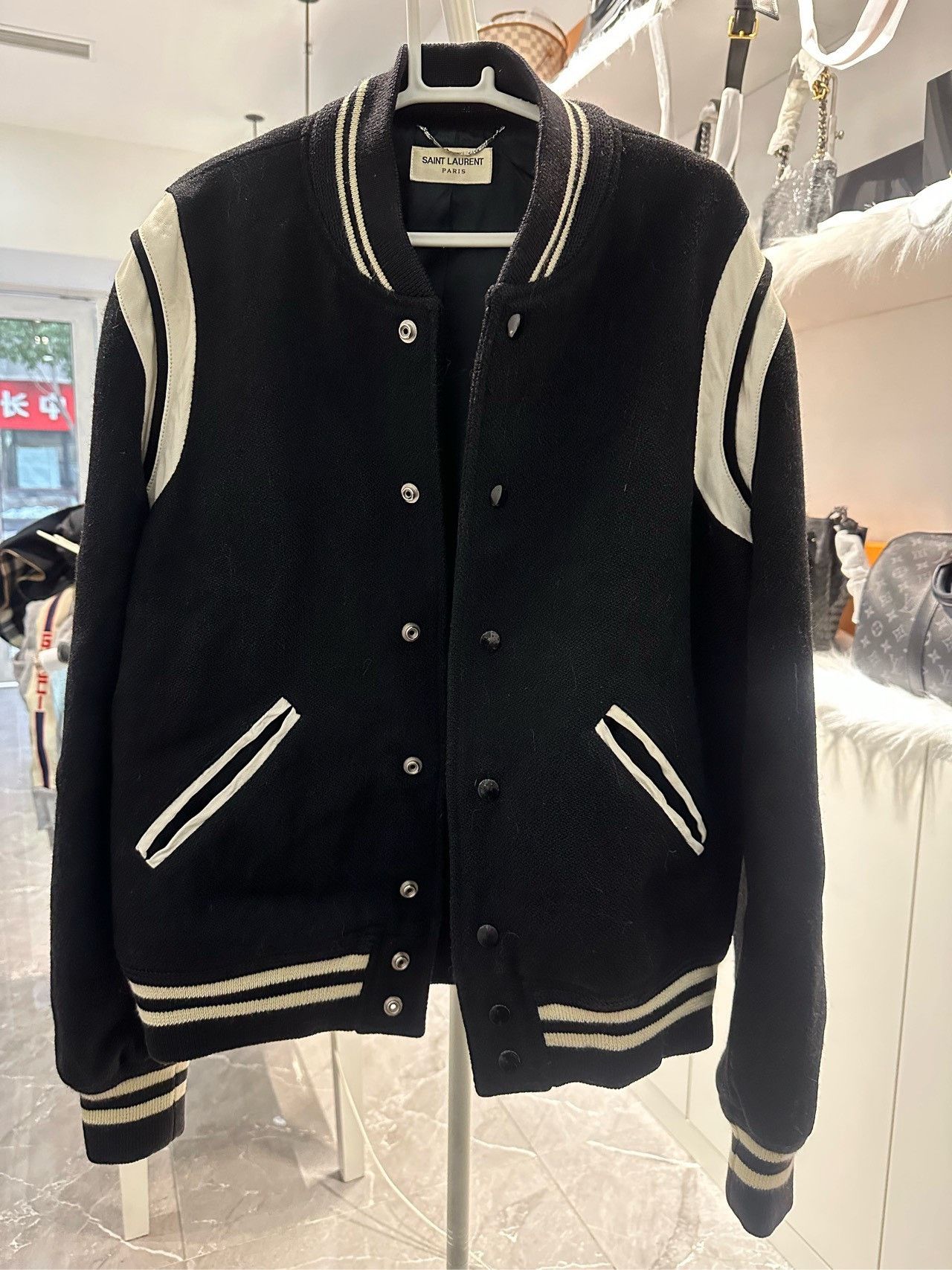 Saint Laurent Paris Saint laurent Black color-block baseball jacket 2501-Nextar Size US M / EU 48-50 / 2 - 1 Thumbnail