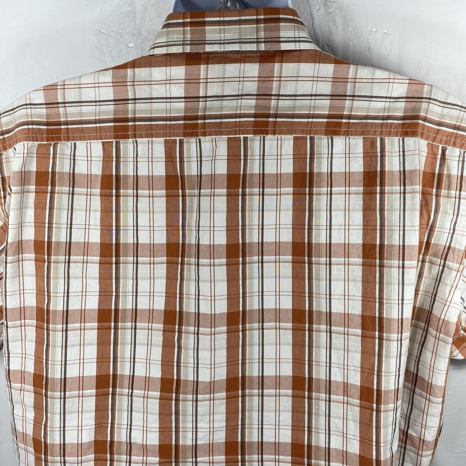 Timberland Timberland Large Orange White Plaid Button Front Shirt Size US L / EU 52-54 / 3 - 7 Thumbnail