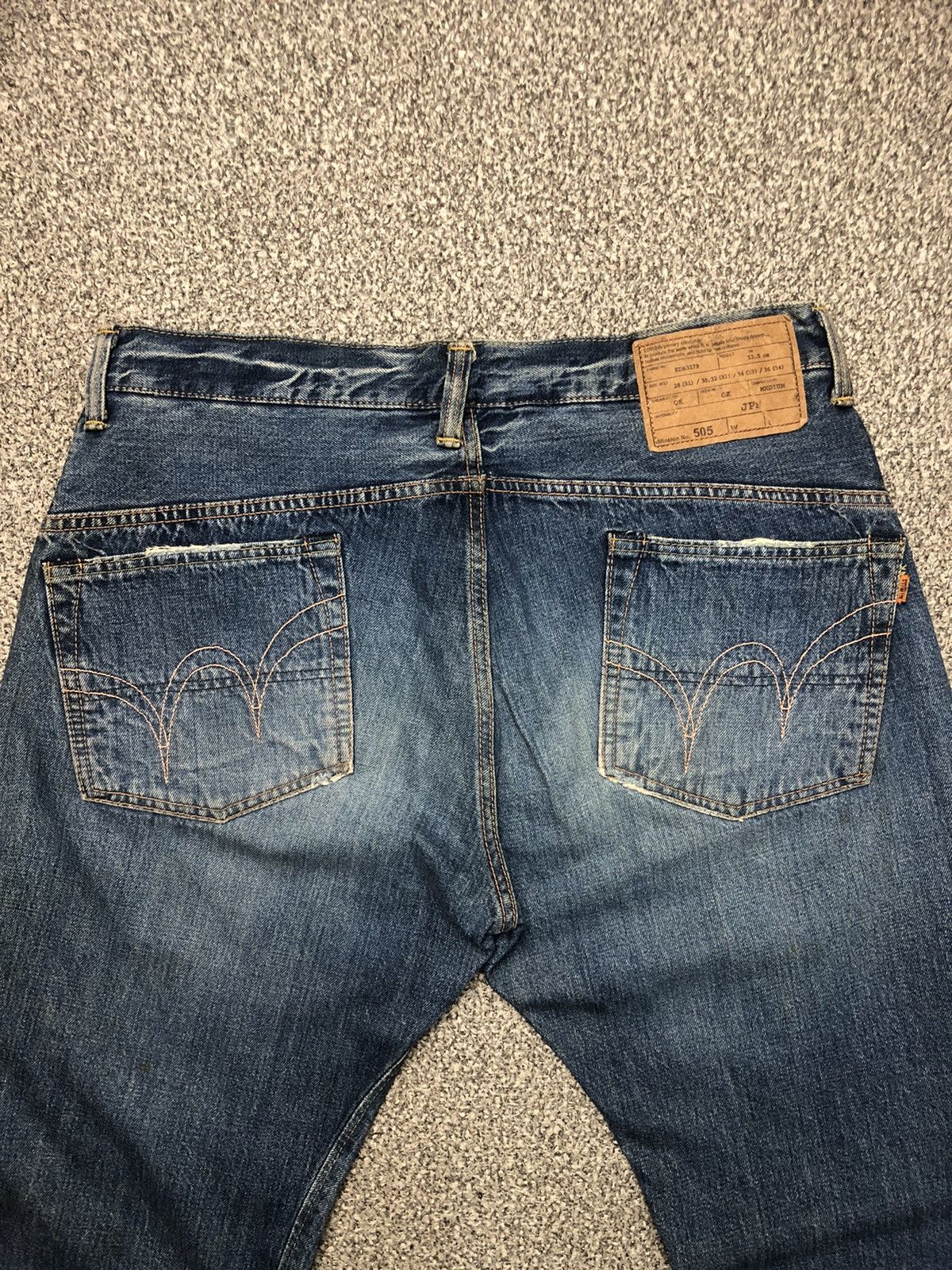 Edwin × Japanese Brand × Vintage 💥RARE💥Vintage Faded EDWIN 505 Half Salvedge Jeans Size US 37 - 15 Thumbnail