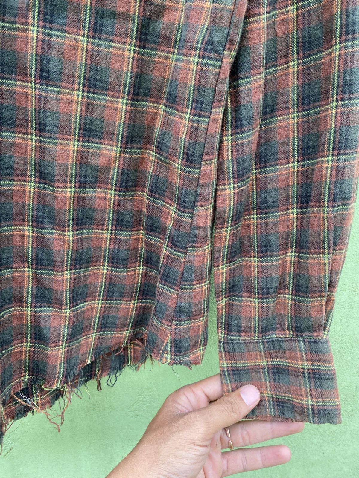 Japanese Brand Gdc Free!! Oldschool Plaid Flannel Shirt Distressed Finish Size US M / EU 48-50 / 2 - 6 Thumbnail