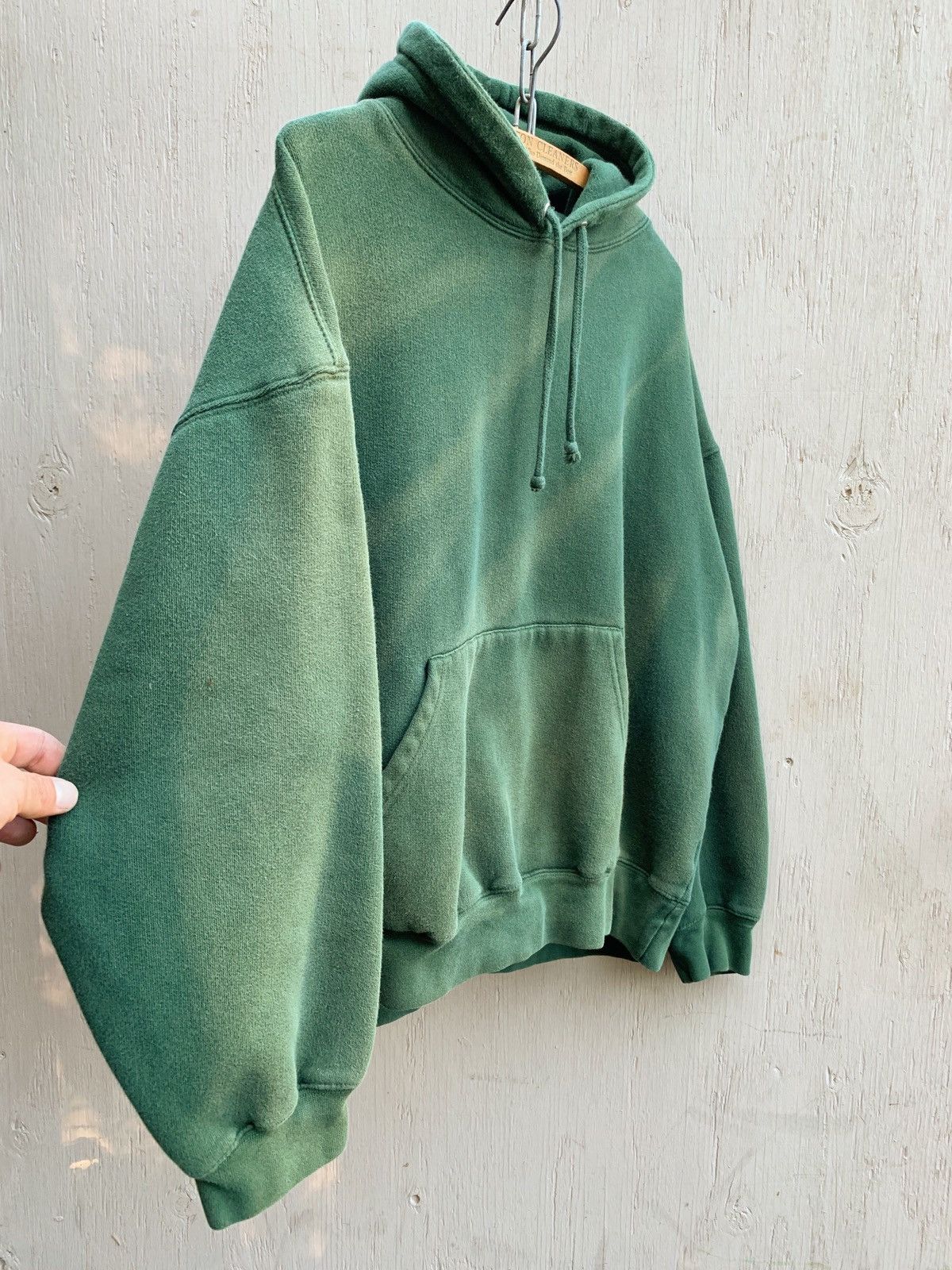 Vintage Sun Faded BOXY Blank Distressed Hoodie Thrashed ERD GRUNGE Size US L / EU 52-54 / 3 - 5 Thumbnail