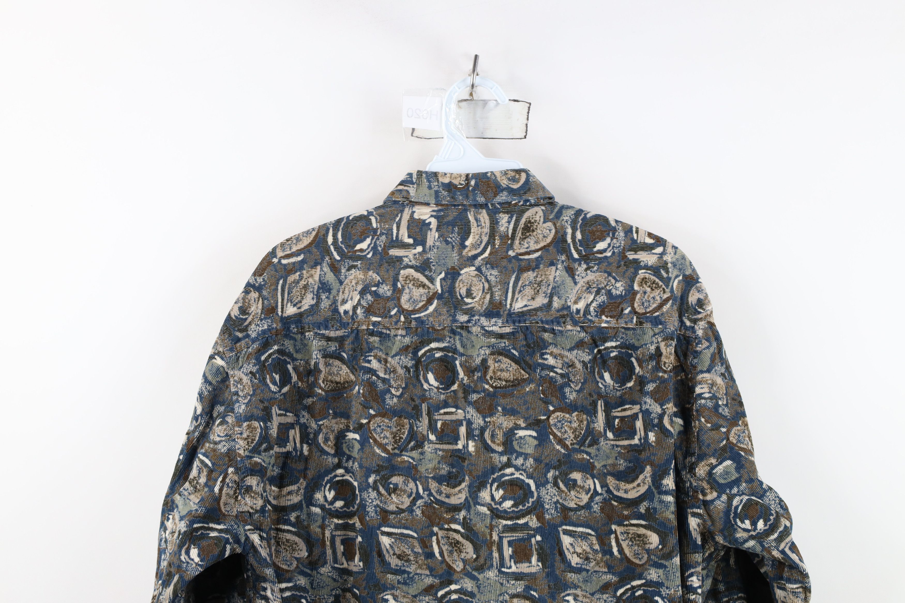 Vintage Vintage 90s Streetwear Corduroy Collared Button Shirt Size US L / EU 52-54 / 3 - 10 Thumbnail