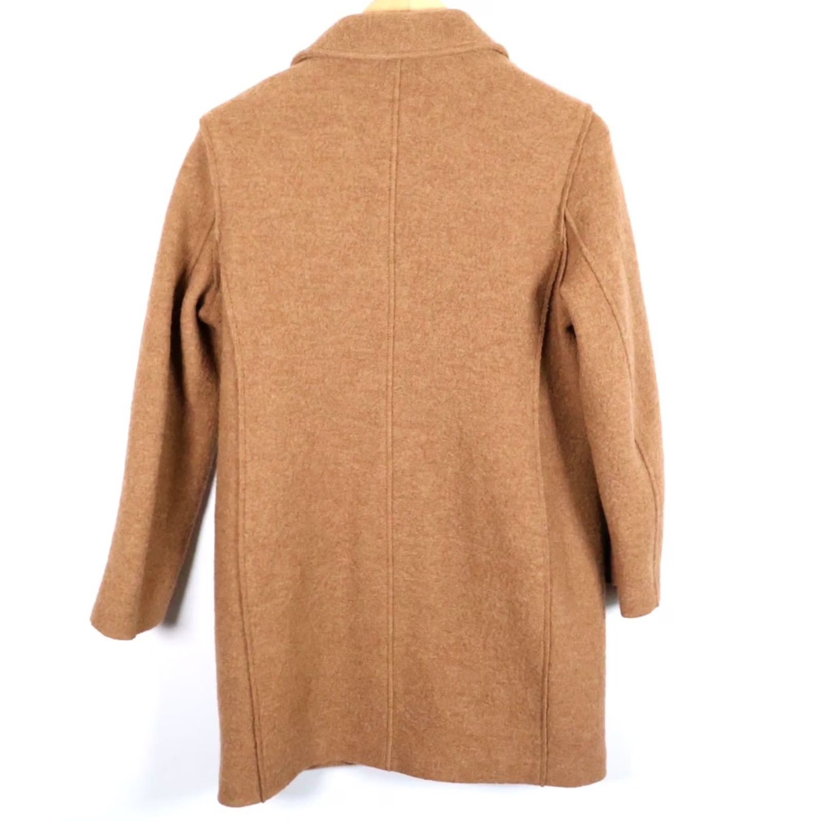 J.Crew J.CREW Daphne Coat Women's 10P Brown Boiled Wool Double Breasted Overcoat Size L / US 10 / IT 46 - 2 Thumbnail