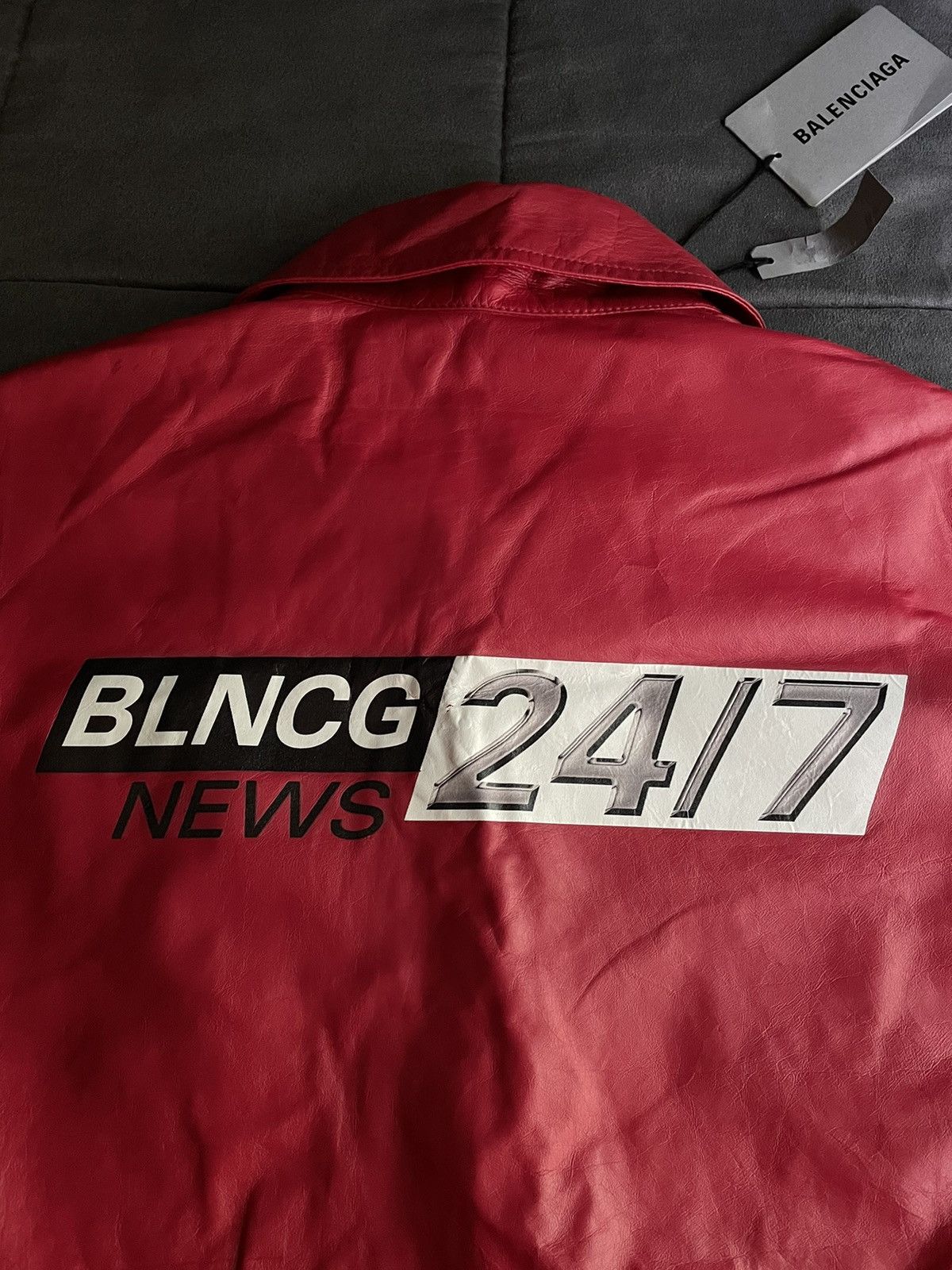 Balenciaga Balenciaga News Red Leather Jacket Size US L / EU 52-54 / 3 - 3 Thumbnail