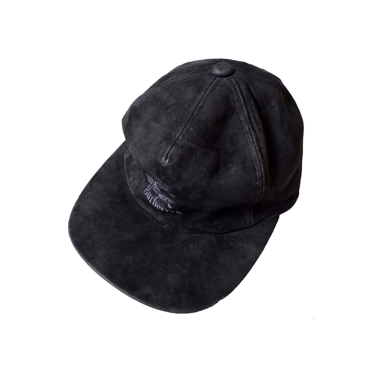 Burberry BURBERRY SUEDE SHEEPSKIN LOGO HAT CAP Size ONE SIZE - 3 Thumbnail