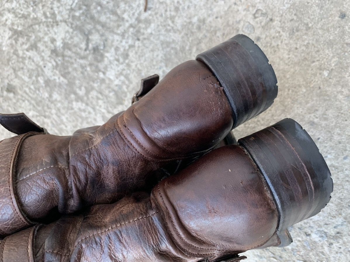 Vintage Sendra Brown Distressed Buckle Strap Biker Leather Boots Size US 8 / IT 38 - 8 Thumbnail