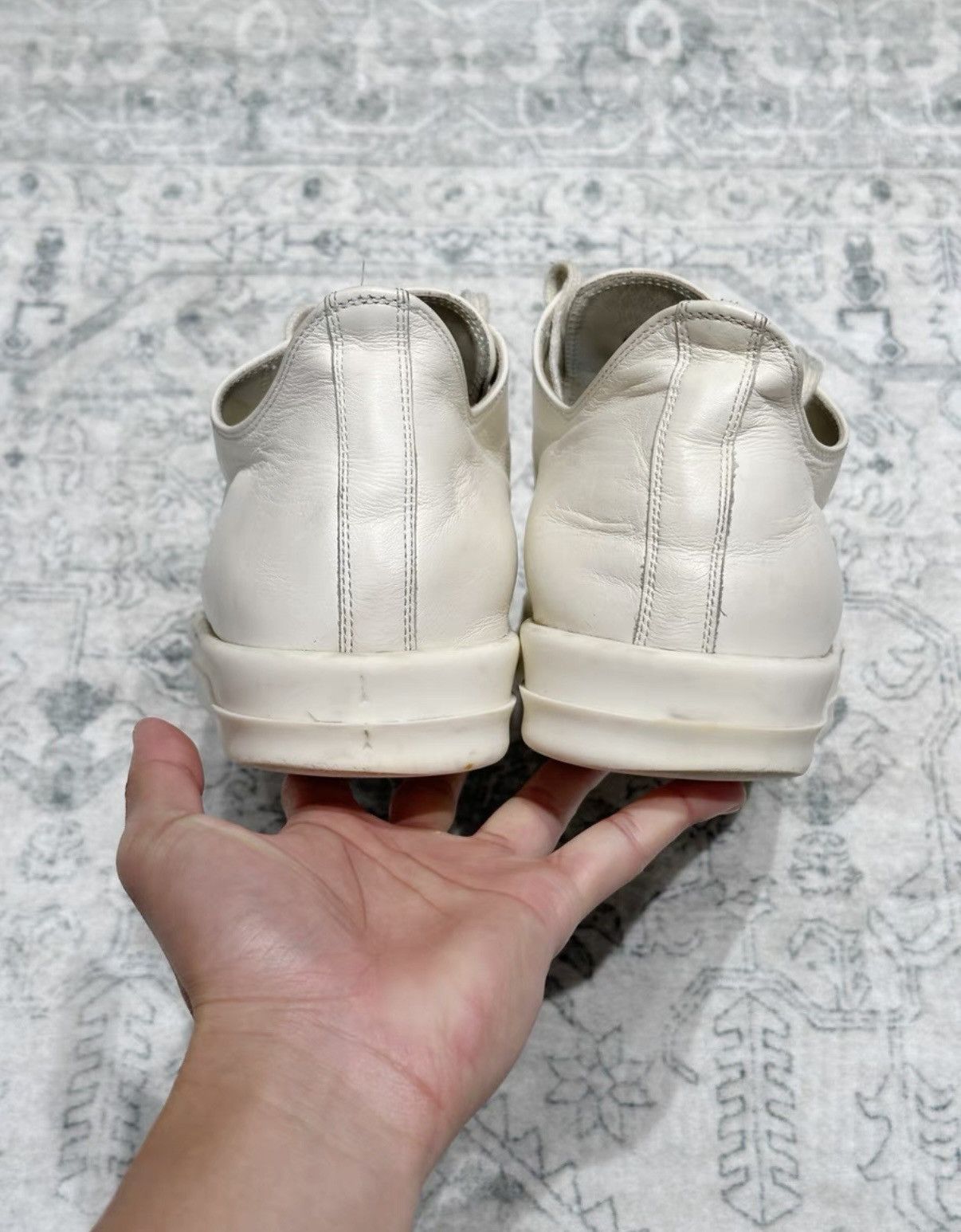 Rick Owens Rick Owens white low-top Converse, white cowhide leather Size US 8.5 / EU 41-42 - 6 Thumbnail