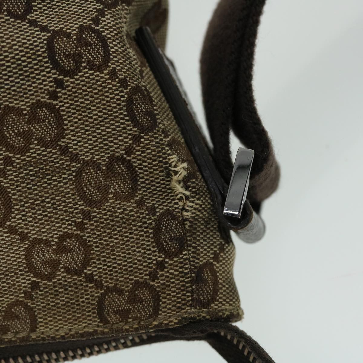 GUCCI GG Canvas Shoulder Bag Beige Brown