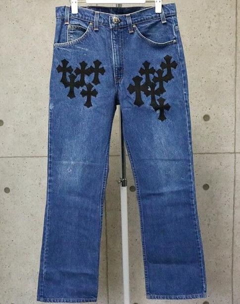 image of Chrome Hearts X Levi's 517 Cemetery Jeans in Blue, Men's (Size 29)