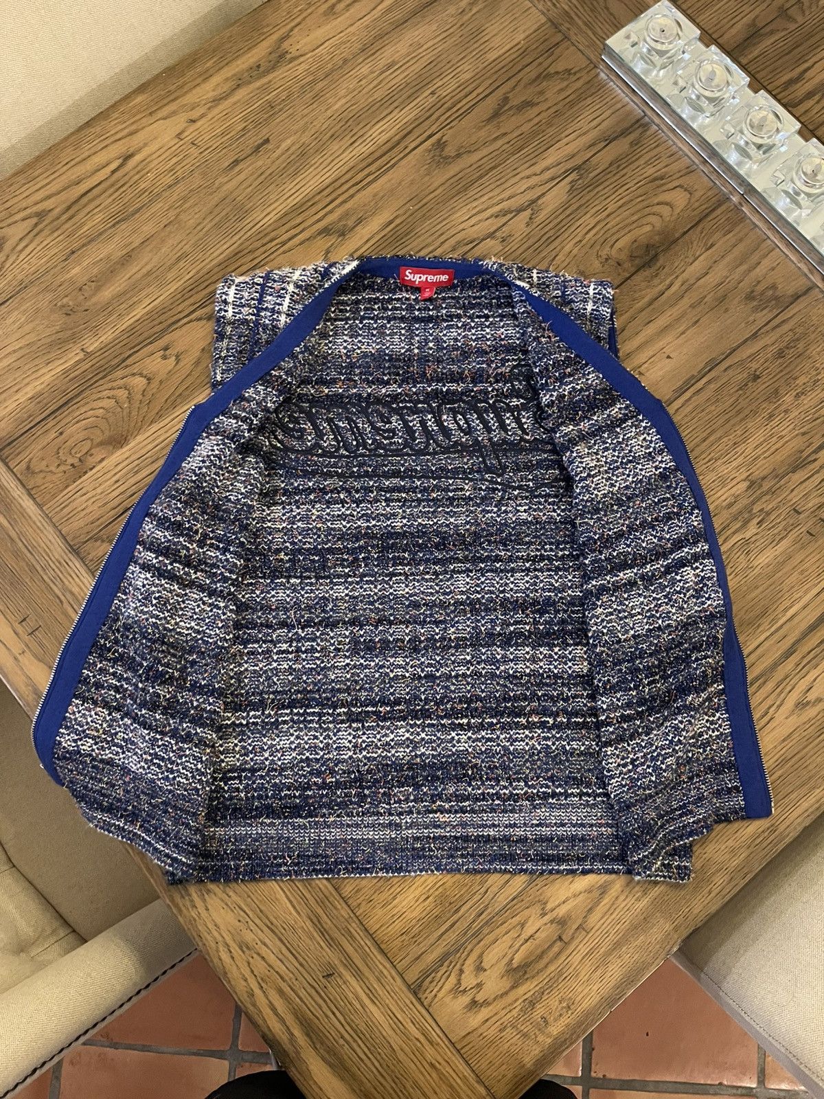 Supreme Supreme Speckled Zip-Up Sweater Vest Blue | Grailed