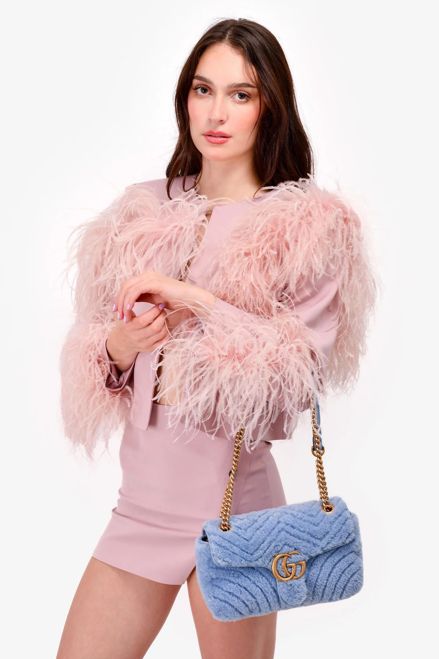 Gucci o1s1wg110225 Size:OS /GG Marmont Small Shoulder Bag in Blue Size ONE SIZE - 8 Thumbnail