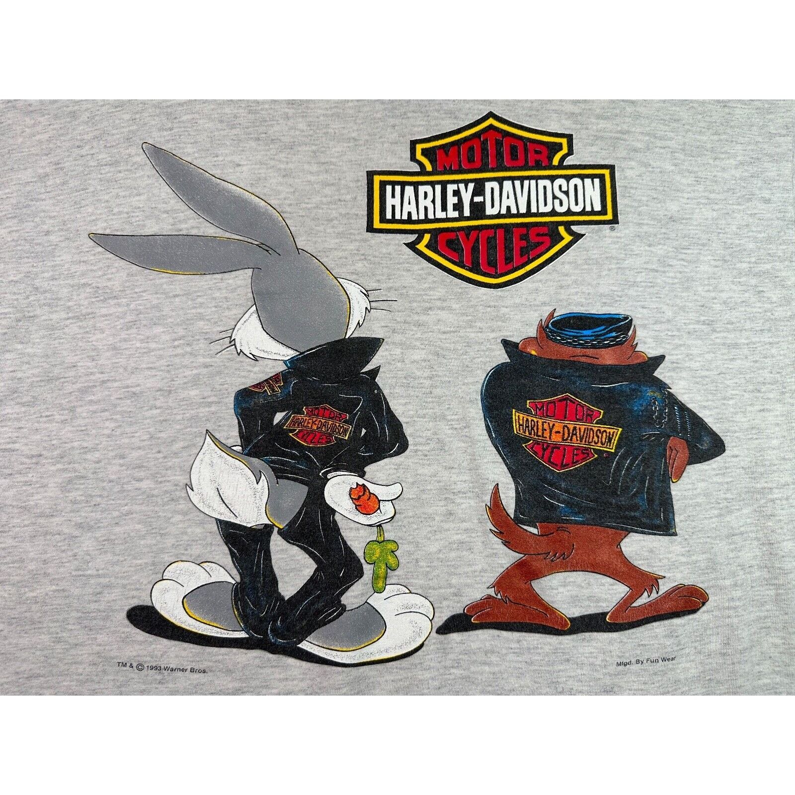 Harley Davidson VTG 1993 Harley Davidson X Looney Tunes Bugs & Taz T-Shirt Size US L / EU 52-54 / 3 - 14 Thumbnail
