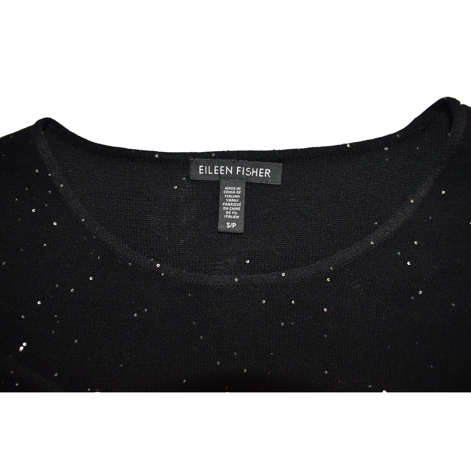 Eileen Fisher NEW EILEEN FISHER Merino Wool Sequin Embellished Sweater S Size S / US 4 / IT 40 - 6 Thumbnail