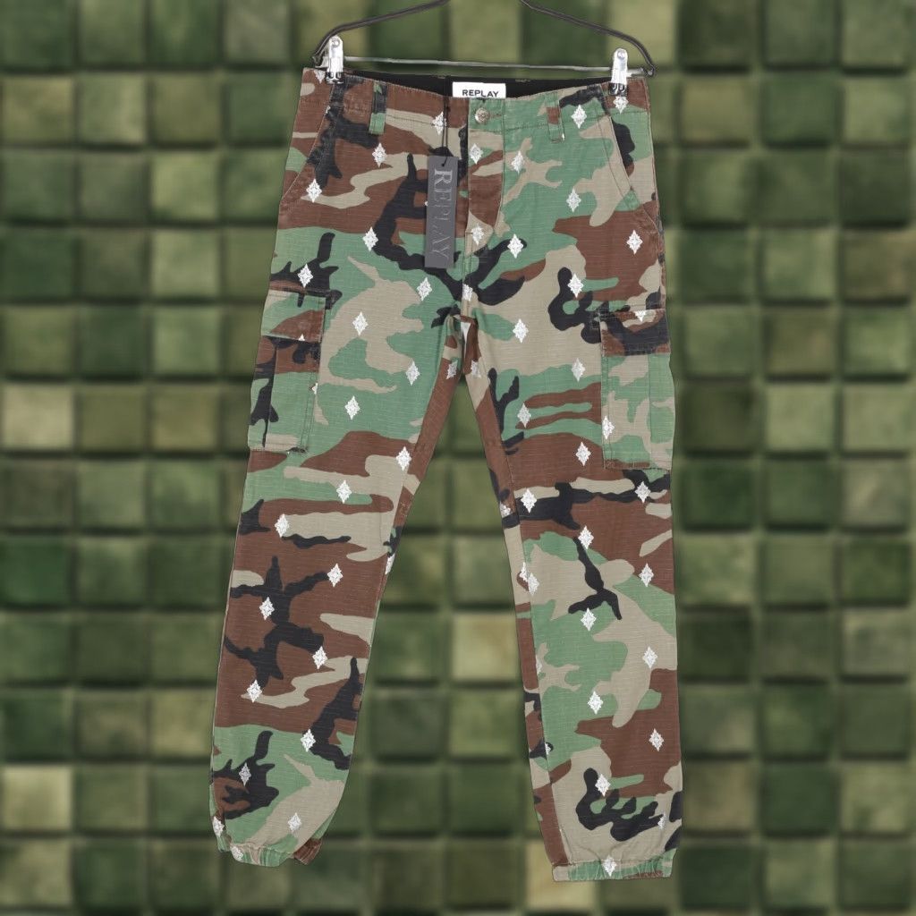 Replay REPLAY W8769N Camouflage Cargo Pants Trousers Women Size 27 30x28 DZ3402 Size 27" / US 4 / IT 40 - 1 Thumbnail