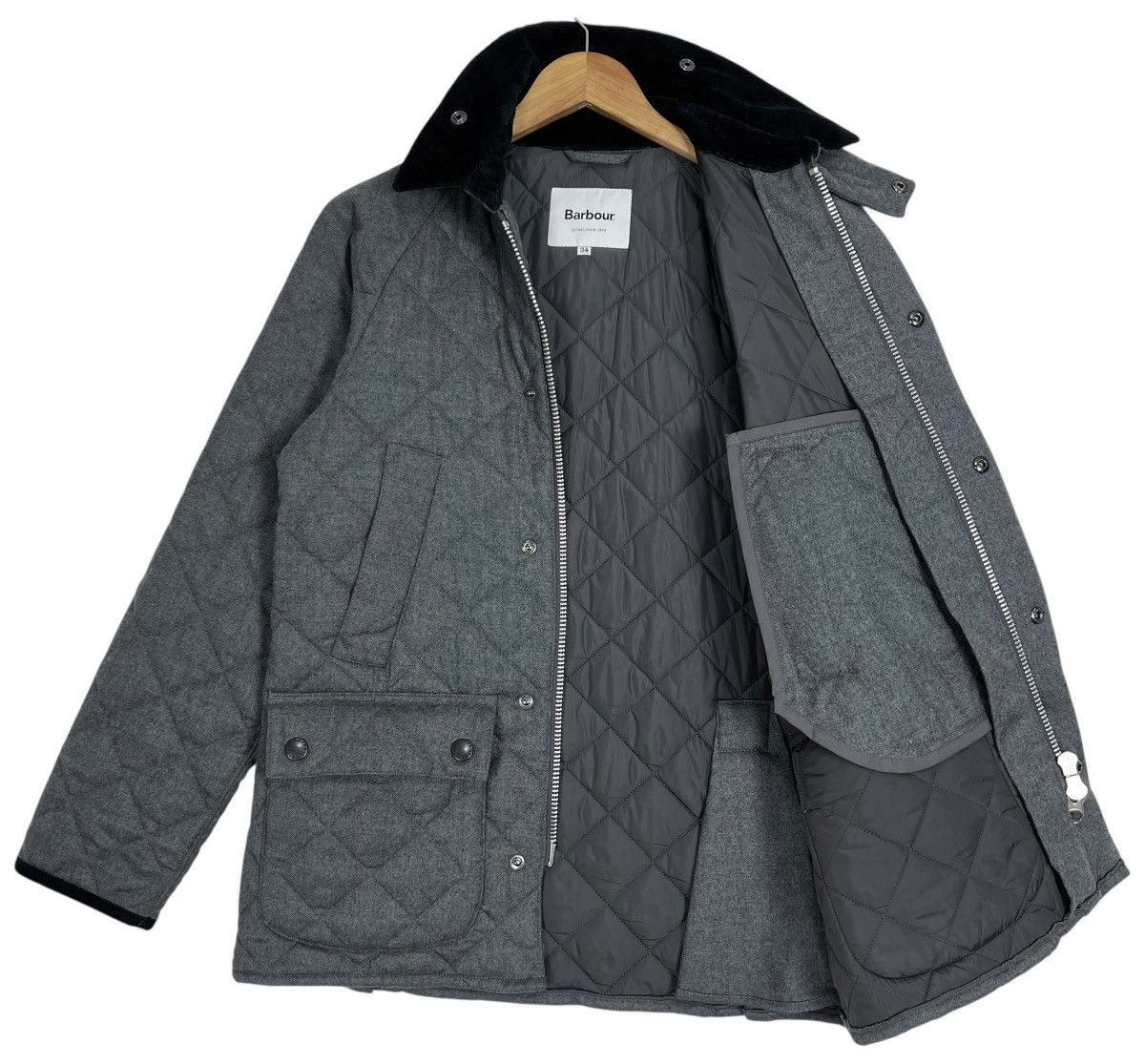 Barbour Barbour Wool Quilted Jacket Grey Corduroy Collar Coat Size US M / EU 48-50 / 2 - 3 Thumbnail