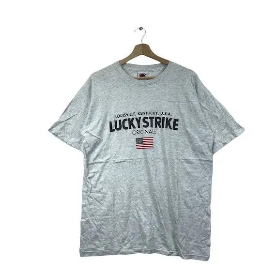 Vintage Vtg LUCKY STRIKE USA Racing Team Flag Tee Shirt Motorsports Size US M / EU 48-50 / 2 - 1 Thumbnail