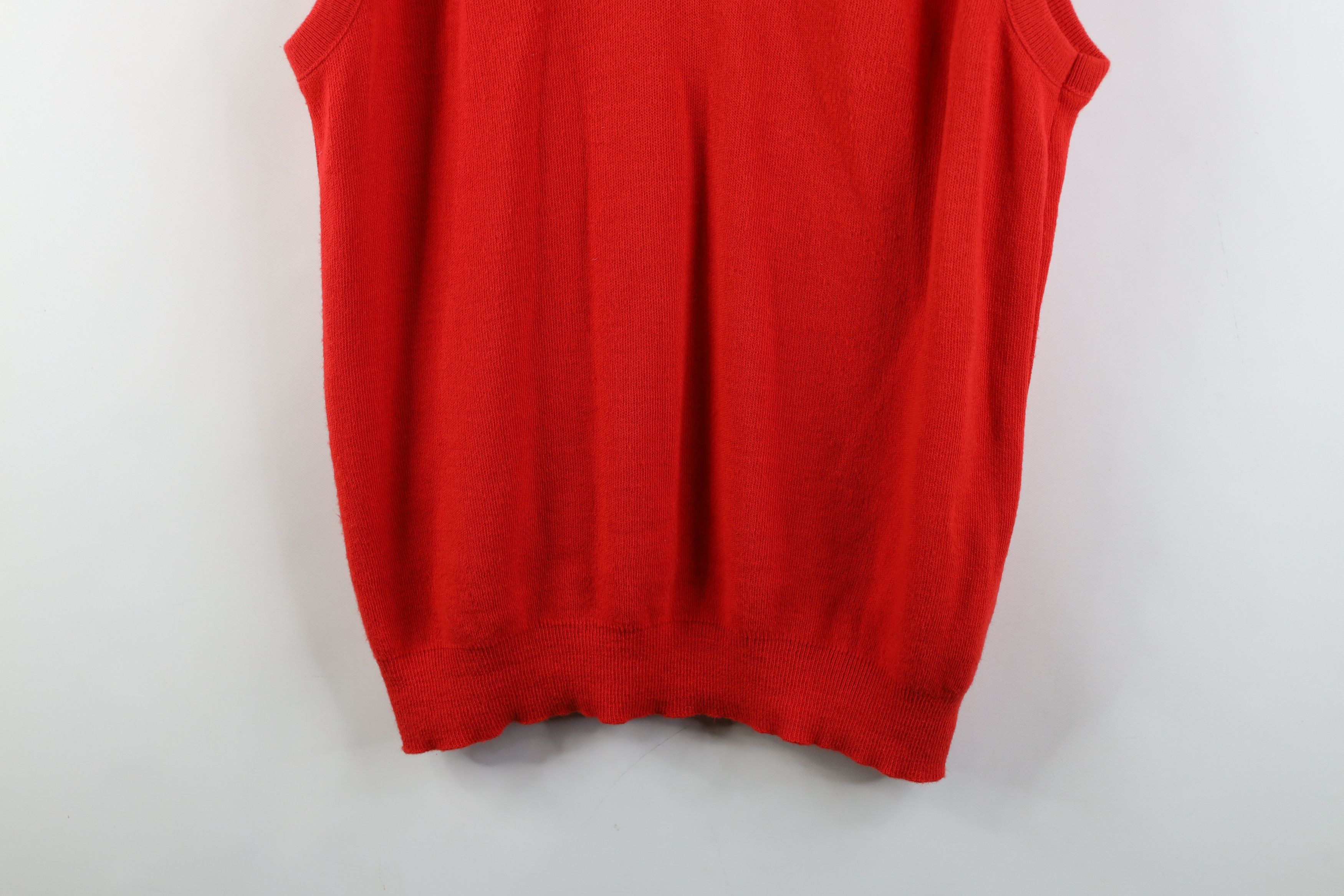 Vintage Vintage 70s Streetwear Knit V-Neck Sweater Vest Red USA Size US XL / EU 56 / 4 - 3 Thumbnail