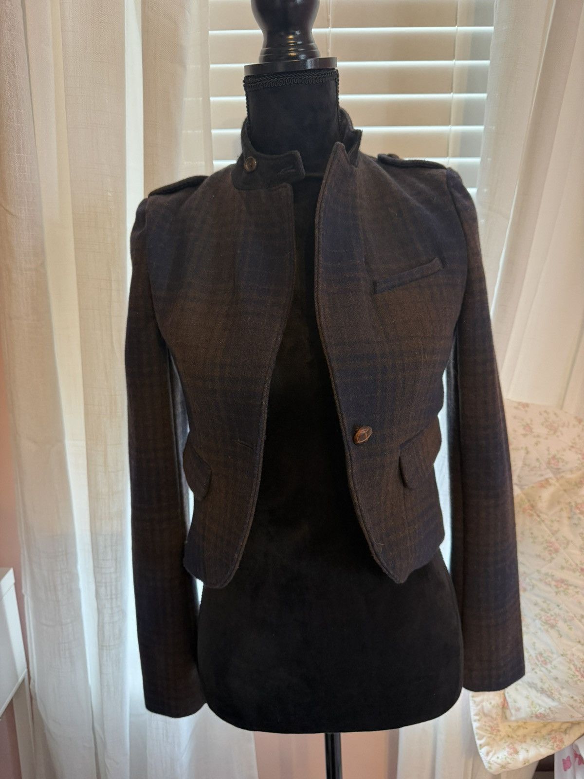 American Eagle Outfitters Vintage Y2K American Eagle Cropped Blazer Fitted Jacket XS Size XS / US 0-2 / IT 36-38 - 1 Thumbnail
