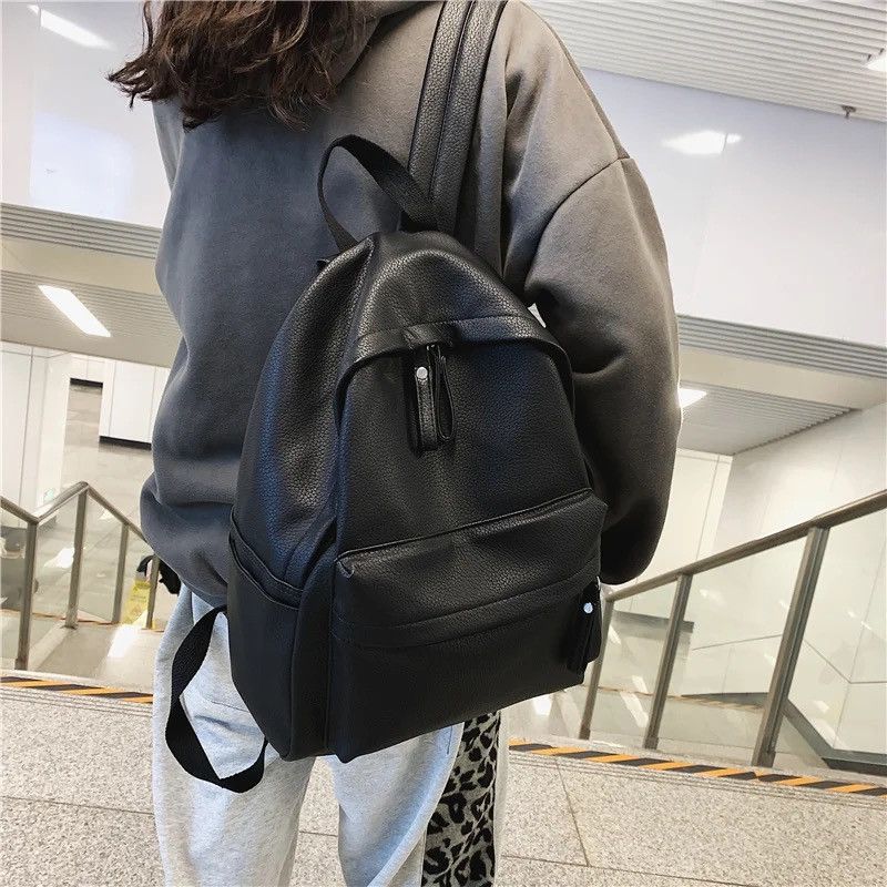 Backpack × Leather × Streetwear Black Leather Backpack | Grailed
