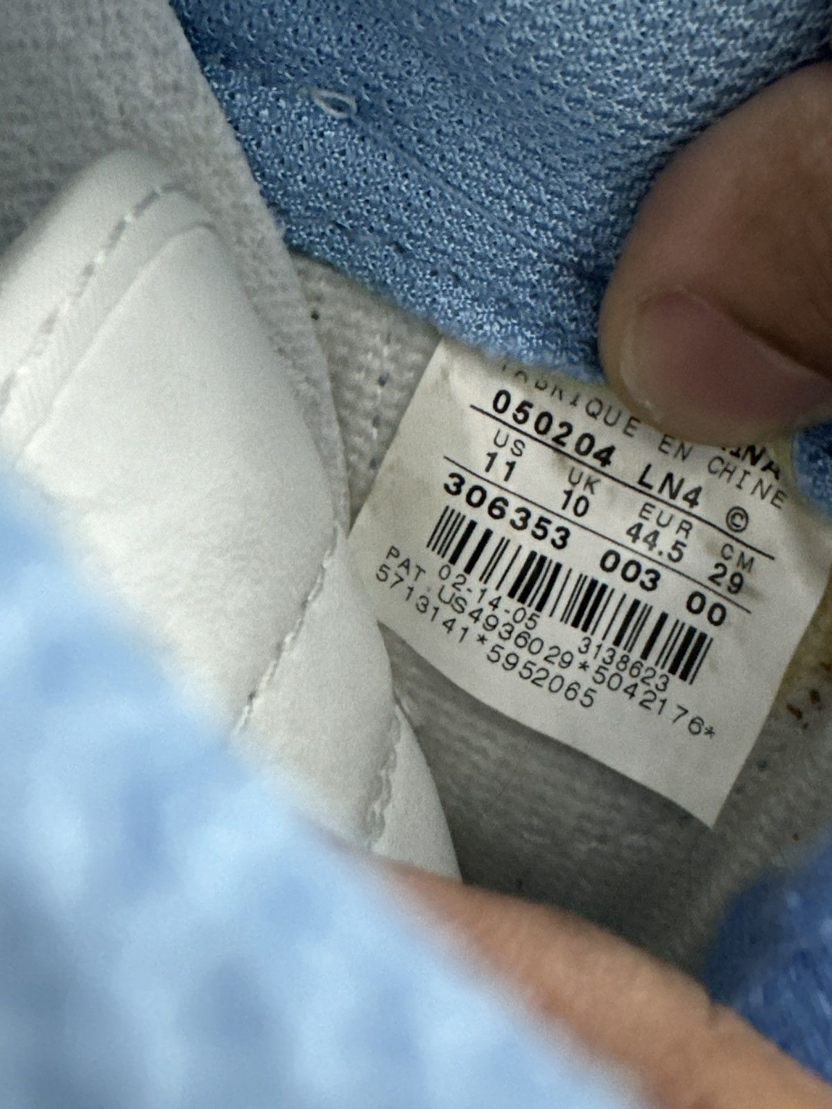 Nike Nike Air Force 1 2005 UNC Blue Size US 11 / EU 44 - 7 Thumbnail