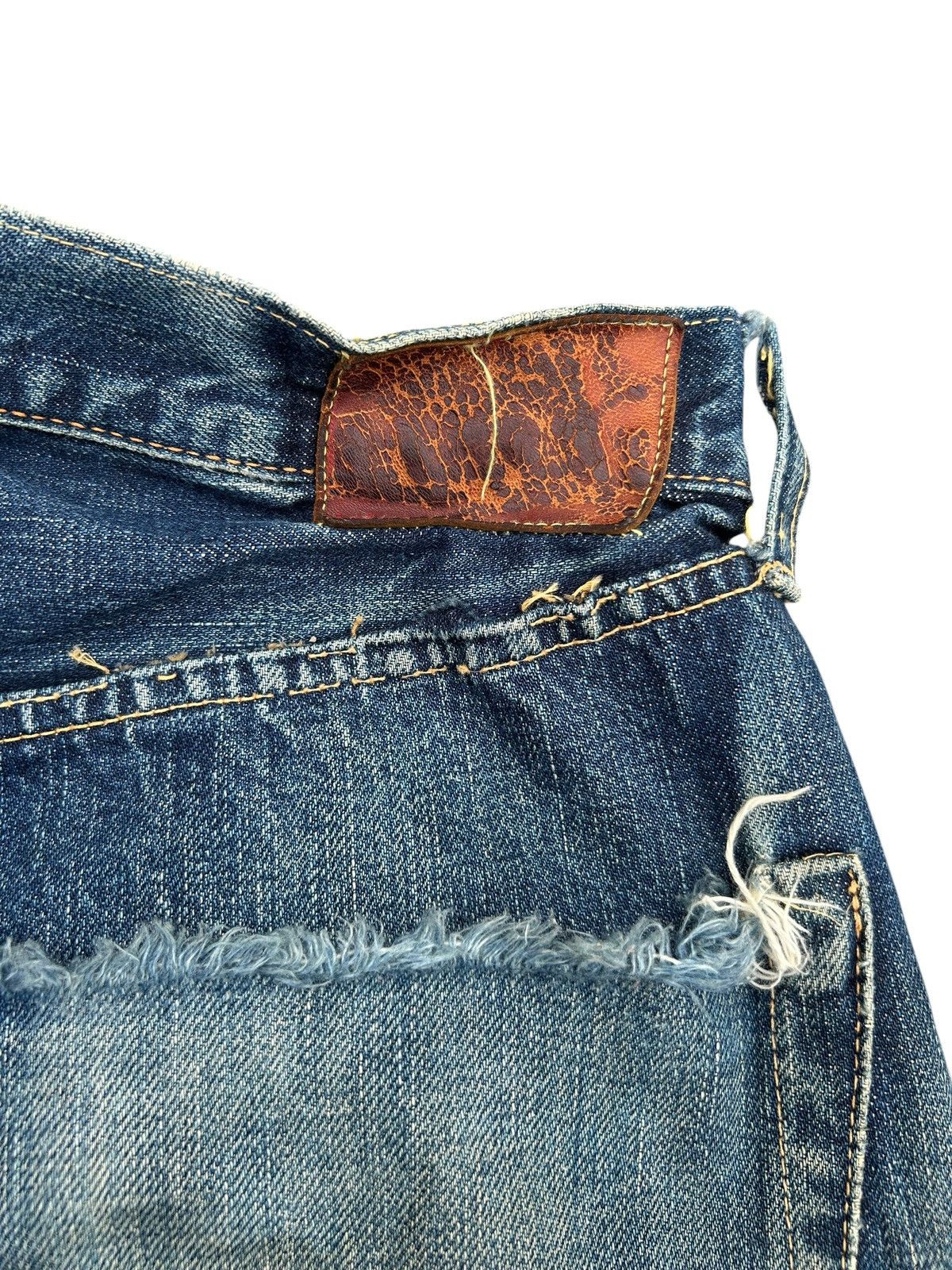 Kapital Vintage Full Count Selvedge Thrashed Denim Jeans Size US 31 - 14 Thumbnail