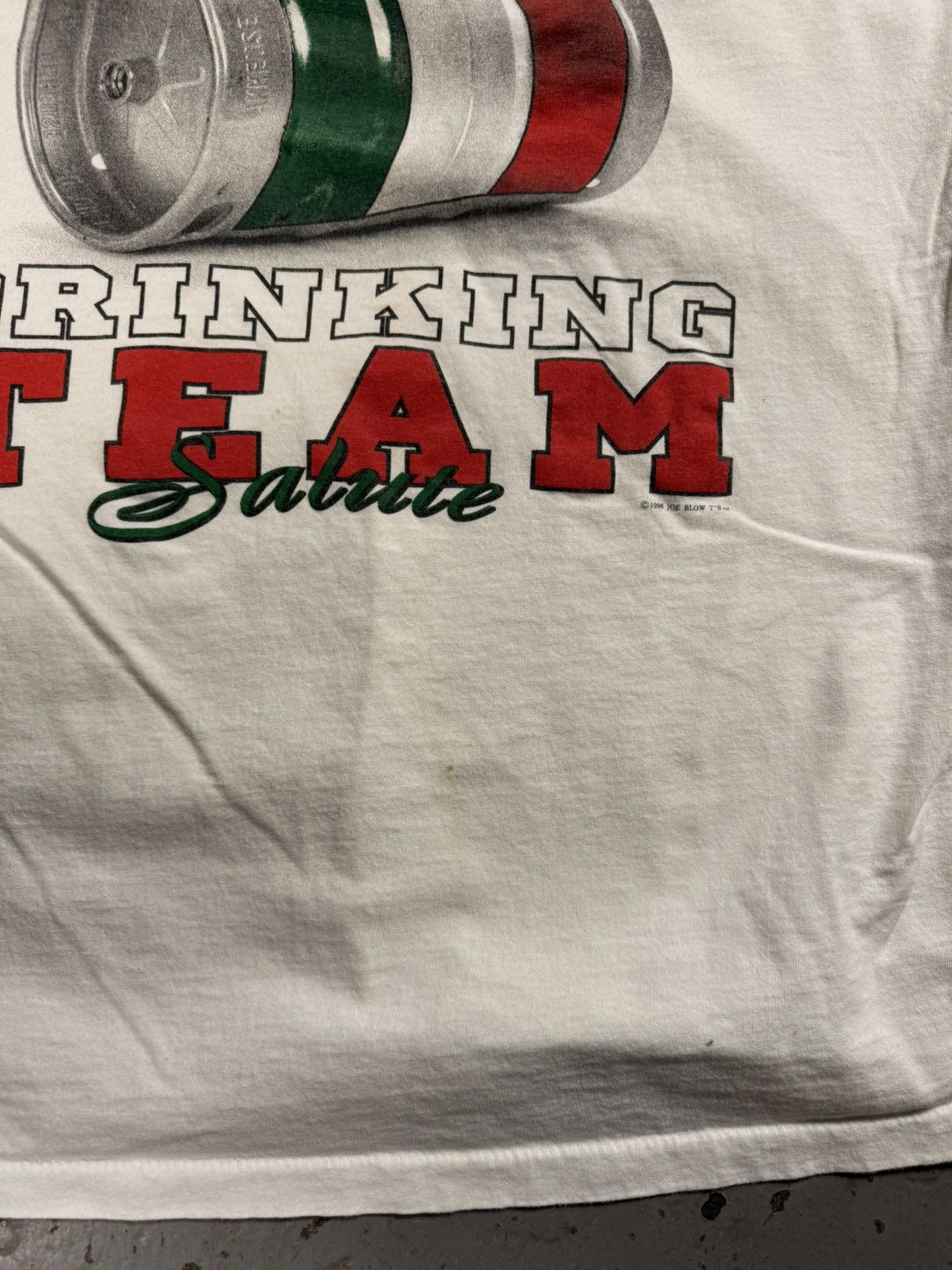 Vintage Vintage 1996 Distressed Official Italian Drinking Team Tee Size US XL / EU 56 / 4 - 7 Thumbnail