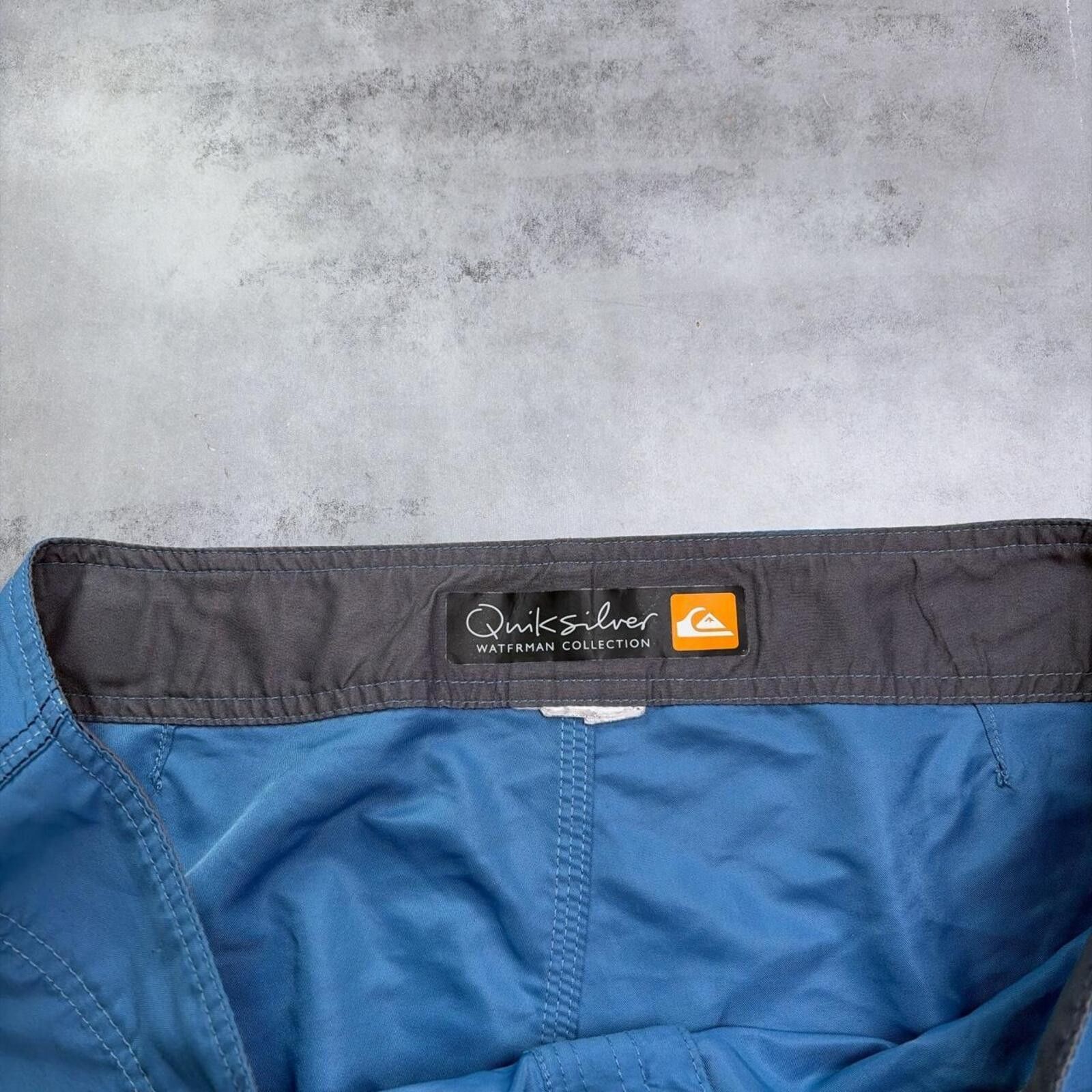 Quiksilver Y2K Light Blue Quiksilver Surf Grunge Baggy Board Shorts Size US 33 - 5 Thumbnail