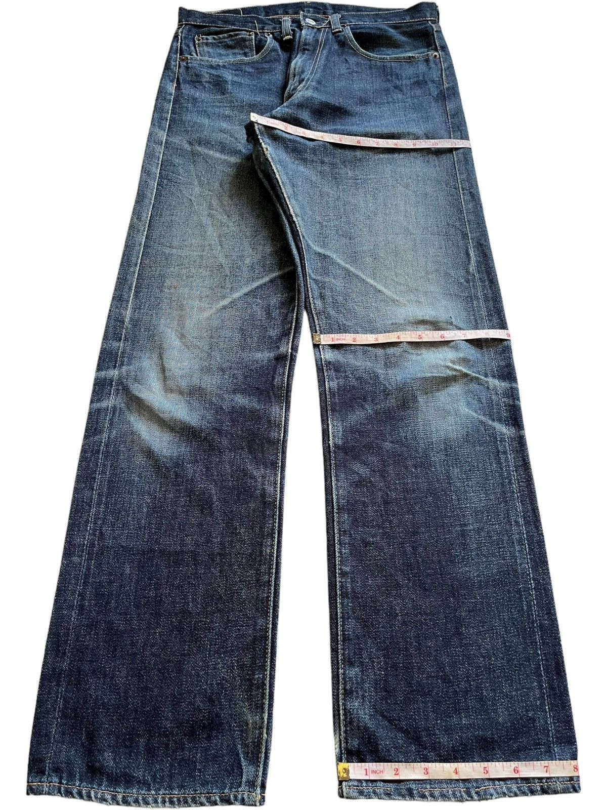 Denime Vintage Japanese Denime Selvedge Blue Wash Loose Jeans Size US 31 - 16 Thumbnail