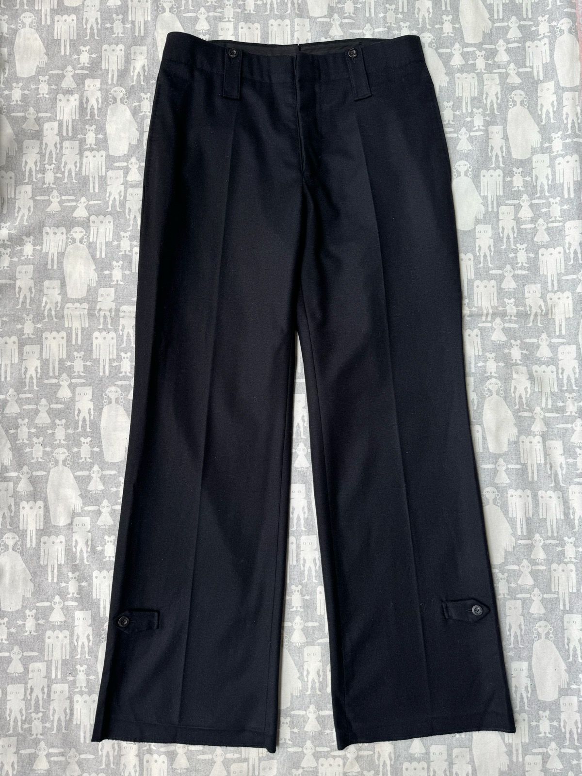 Pre-owned Gucci X Tom Ford Gucci Tom Ford Wide Leg Flares Wool Button Trousers End 90's In Black