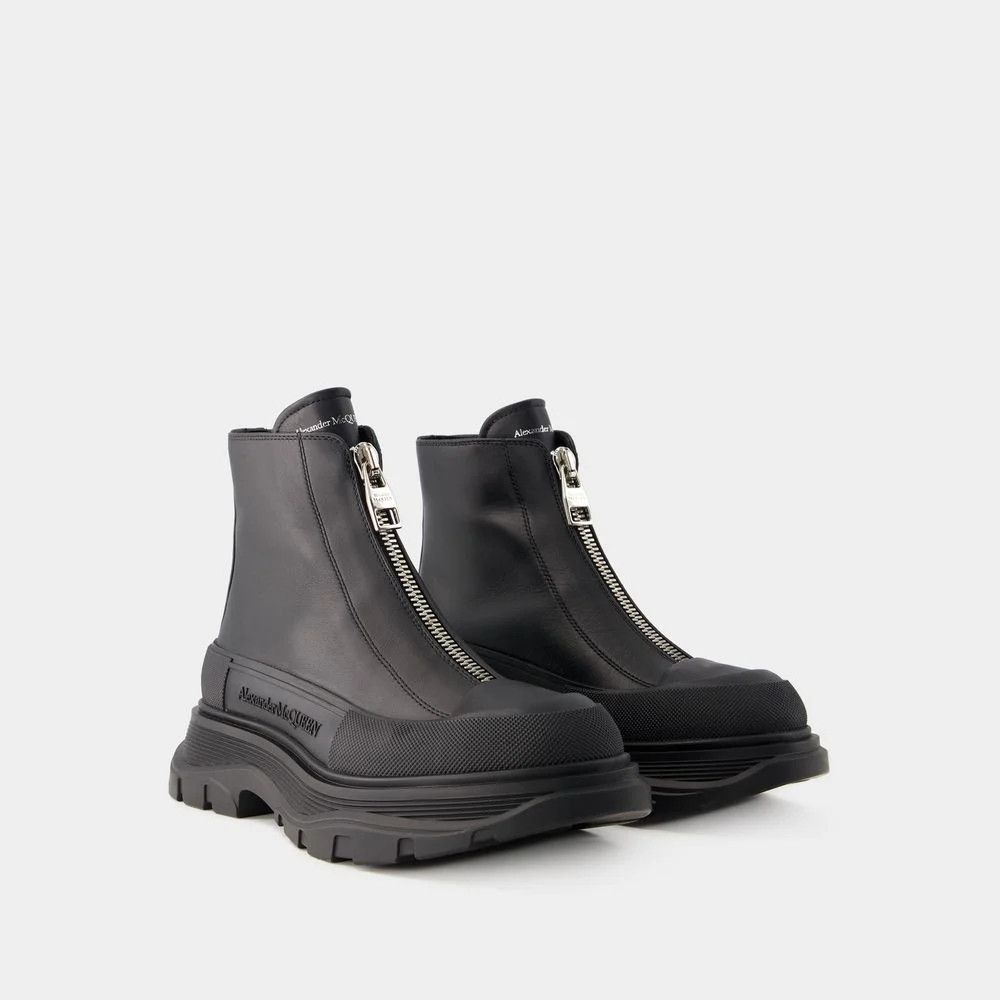 Alexander McQueen o1y0225 Ankle Boots in Black Size US 9 / IT 39 - 2 Thumbnail